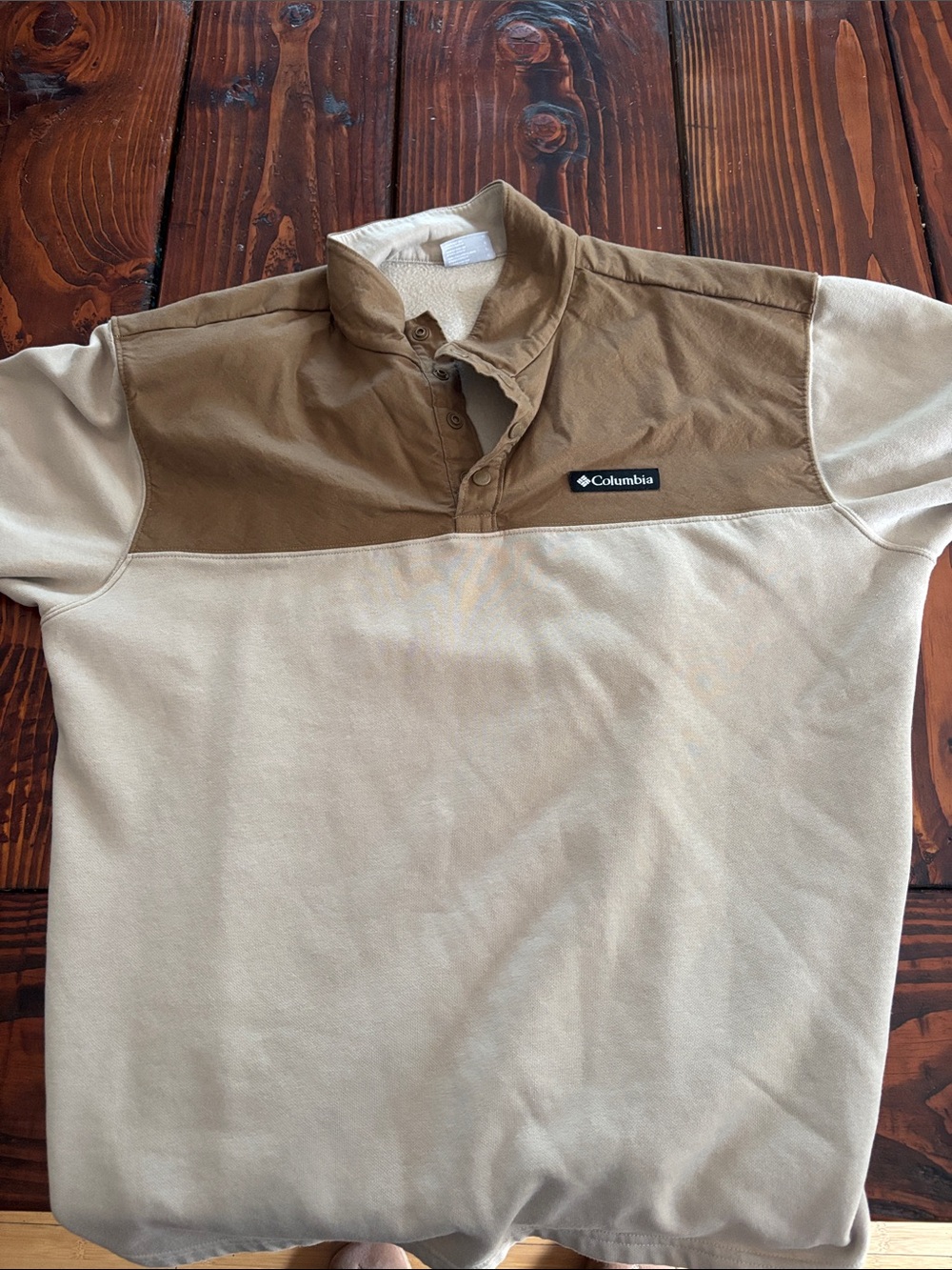Columbia Men's Two-Tone Brown and Tan Pullover Polo